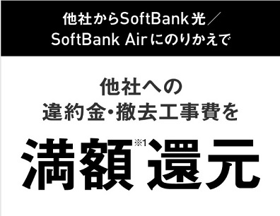 違約金や撤去工事費を全て負担してくれる光回線