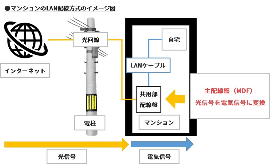 マンションのLAN配線方式のイメージ図