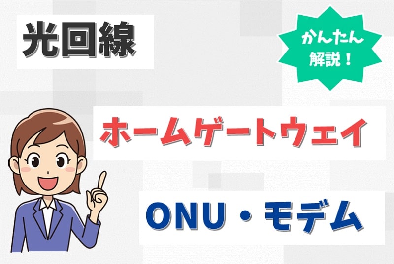 光回線にホームゲートウェイ・ONU・モデムは不要？役割やルーターとのちがいとは？【アイキャッチ画像】