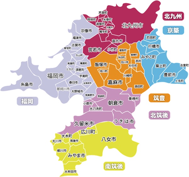 福岡県の市区町村