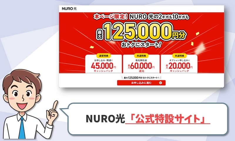 NURO光の公式特設サイト【45000円】